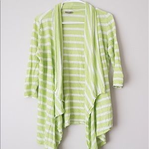J.Jill striped linen open cardigan